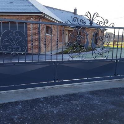 Portail Coulissant Fer forgé + Peinture EPOXY