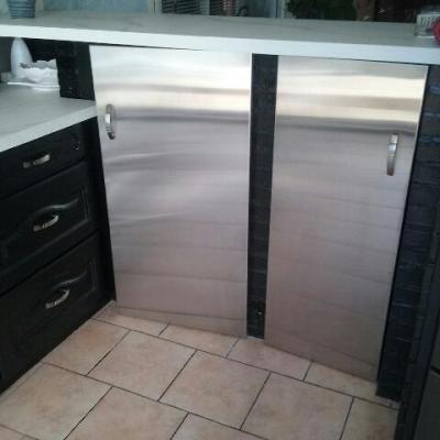 Portes Mobilier en Inox Brossé - Contreplaqué Bouleau